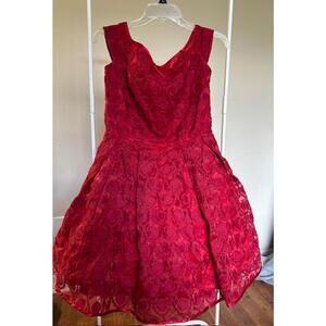 Hell Bunny Limited Edition Red Lace Dress Size Small